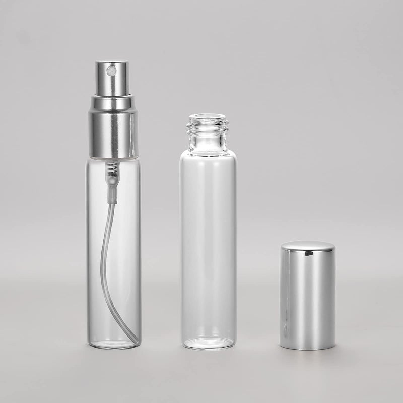 ZbFwmx 20 Pack Set 10ML Protable Refill Bulk Atomizer Spray Travel Perfume Bottle Hydrating Empty Bottle (Silver Caps) - Image 4
